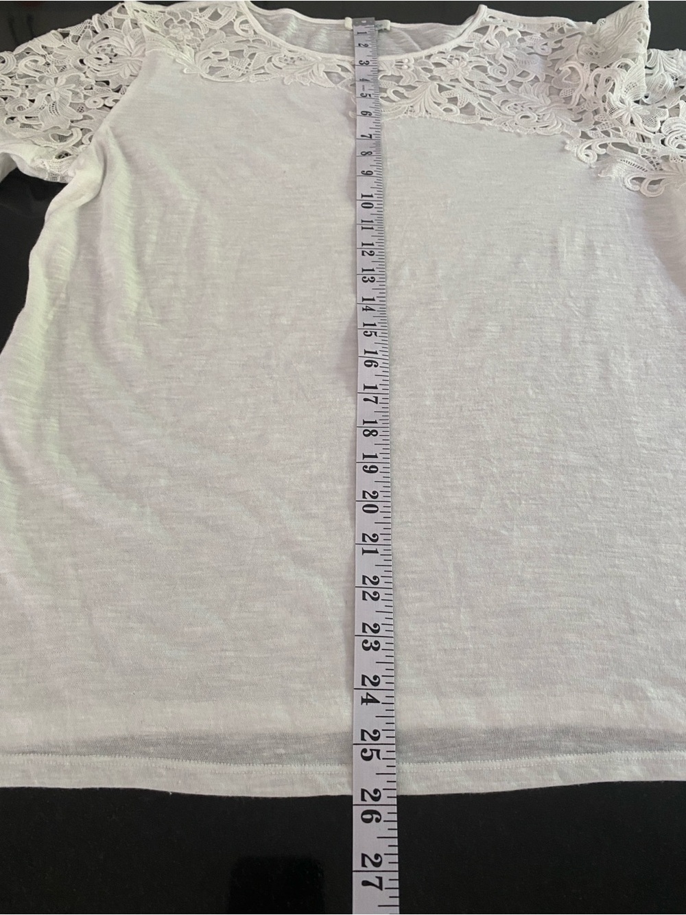 Sundance White Long Sleeve Tee Lace Detail Feminine Minimalist Monochrome Size L - Picture 9 of 12